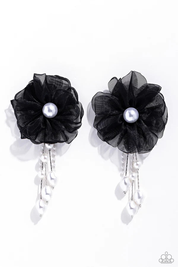 A Finishing Touch Dripping in Decadence - Black Earring