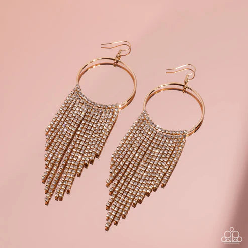 A Finishing Touch Streamlined Shimmer Gold Earrings - Life of the Party Pink Diamond Exclusive