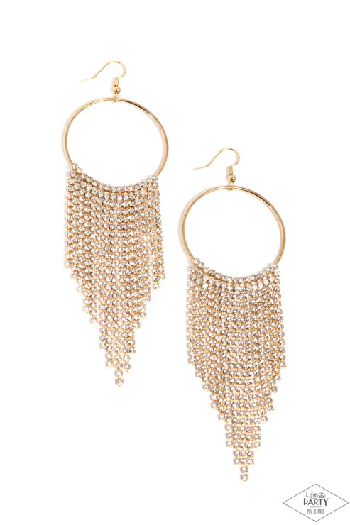A Finishing Touch Streamlined Shimmer Gold Earrings - Life of the Party Pink Diamond Exclusive