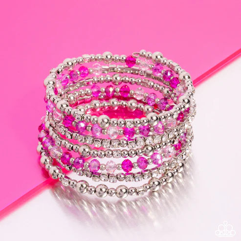 Paparazzi - ICE Knowing You - Pink Bracelet A Finishing Touch Jewelry 