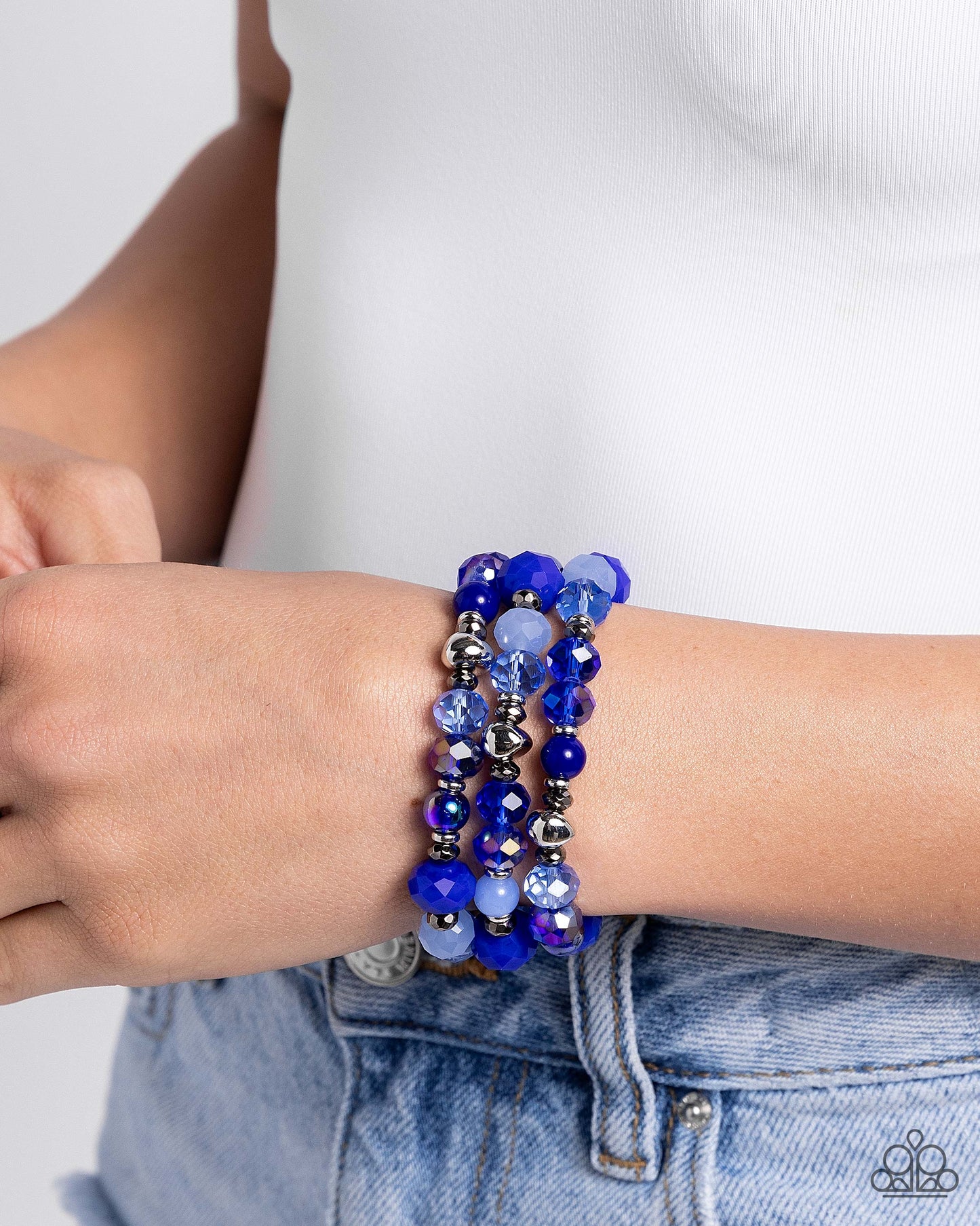 A Finishing Touch Stack of GLASS - Blue Bracelet