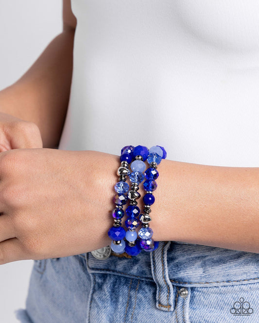 A Finishing Touch Stack of GLASS - Blue Bracelet