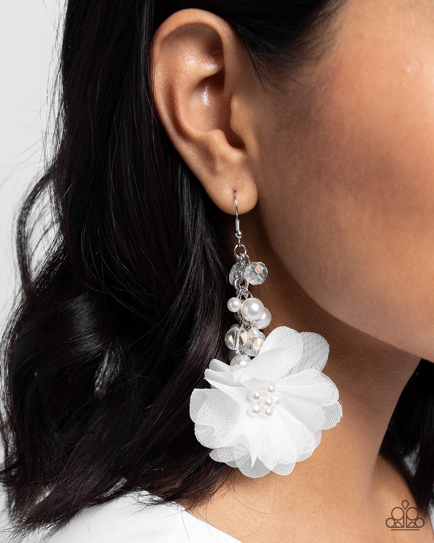 A Finishing Touch Fashionable Flower Girl - White Earrings
