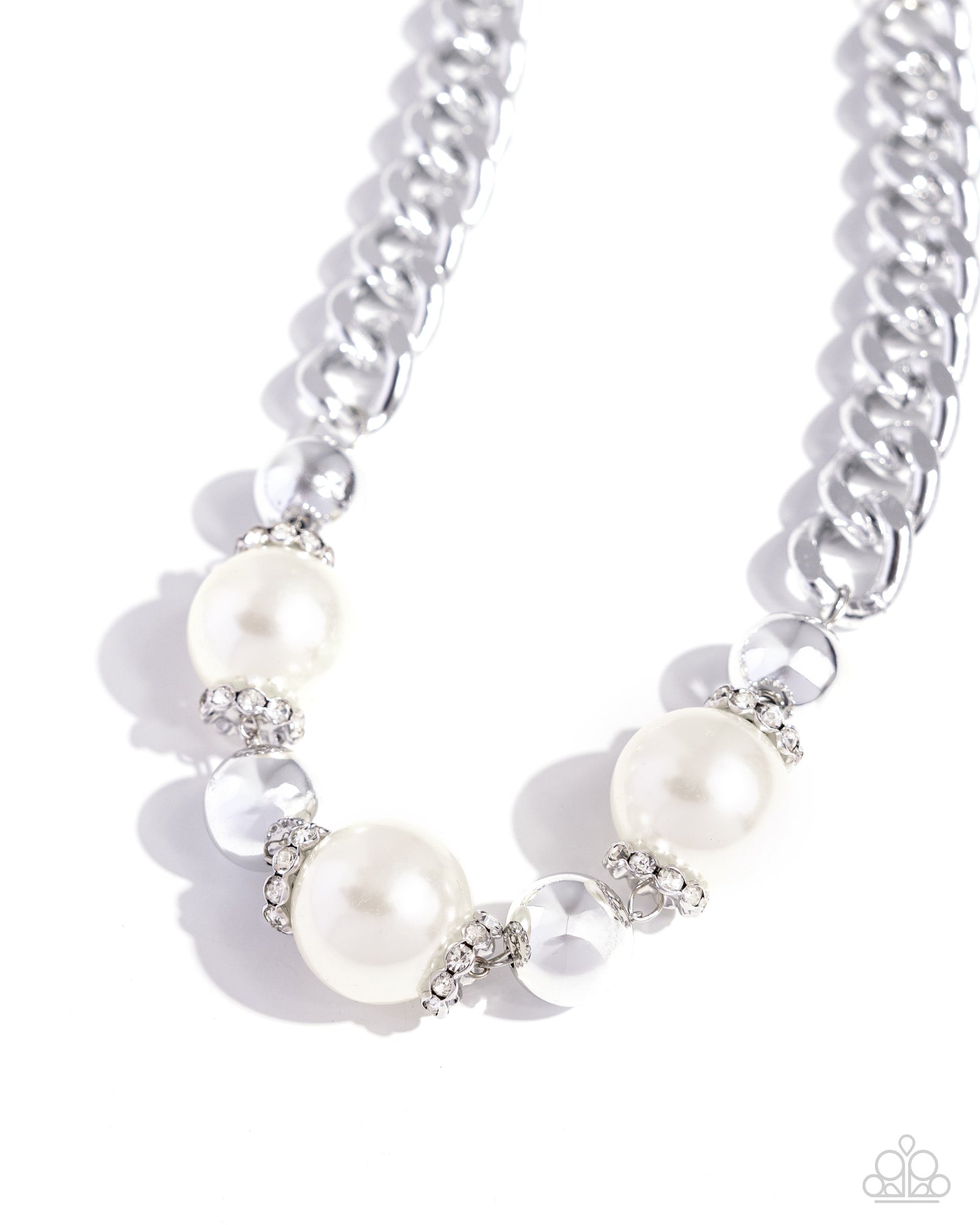 Paparazzi Generously Glossy - White Necklace
