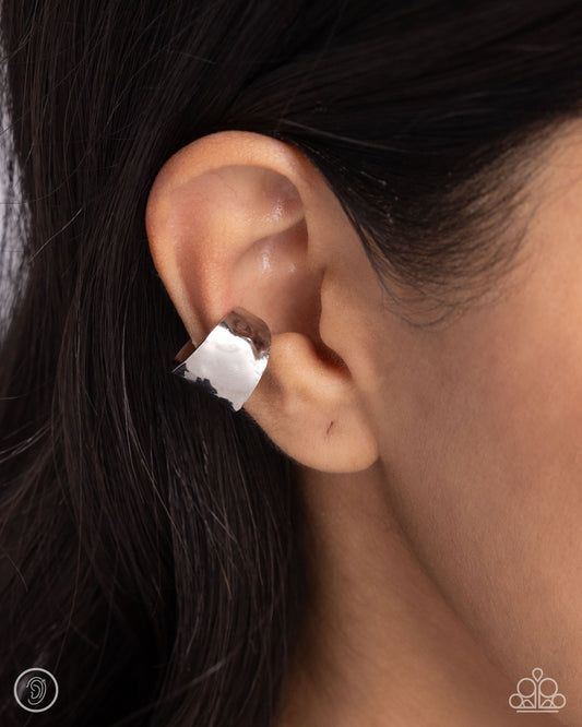A Finishing Touch Warped Wonder - Silver Ear Cuff