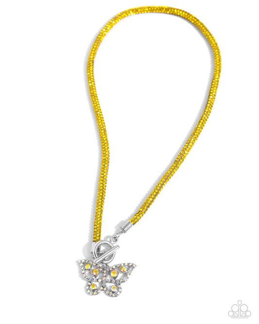 Paparazzi On SHIMMERING Wings - Yellow Necklace and Aerial Appeal - Yellow Bracelet - 2 piece set