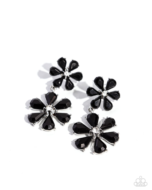 A Finishing Touch A Blast of Blossoms - Black Earrings