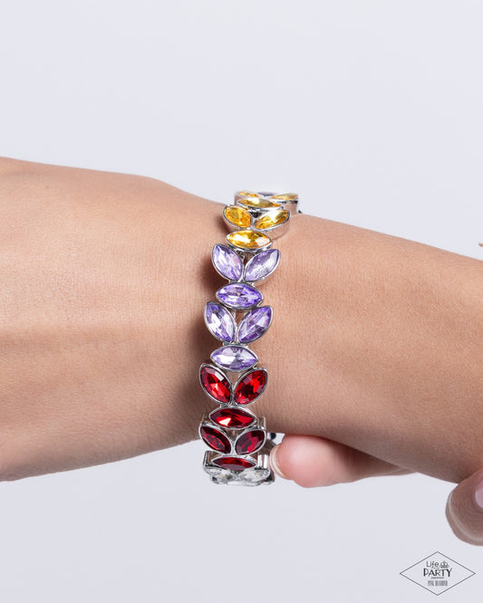 Paparazzi Gilded Gardens - Multicolor Bracelet - Pink Diamond Life of The Party Exclusive