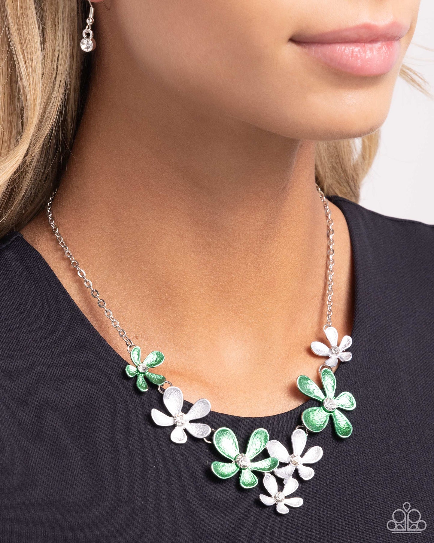 A Finishing Touch Reflective Rundown - Green Necklace