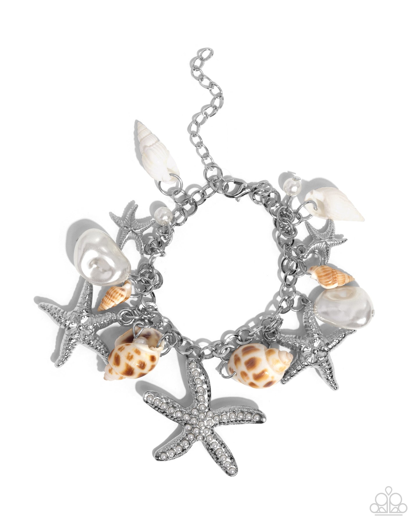Paparazzi Seashell Shanty - White Necklace and Seashell Song - White Bracelet - 2 piece set