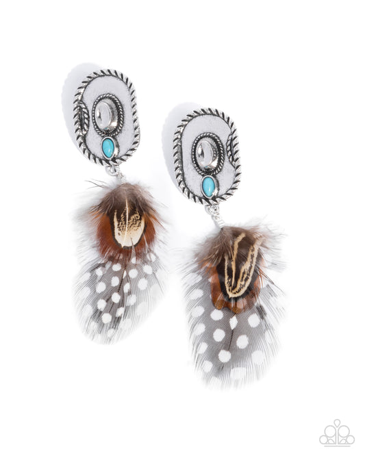 A Finishing Touch Feathered Fairy Tale - Brown Earring
