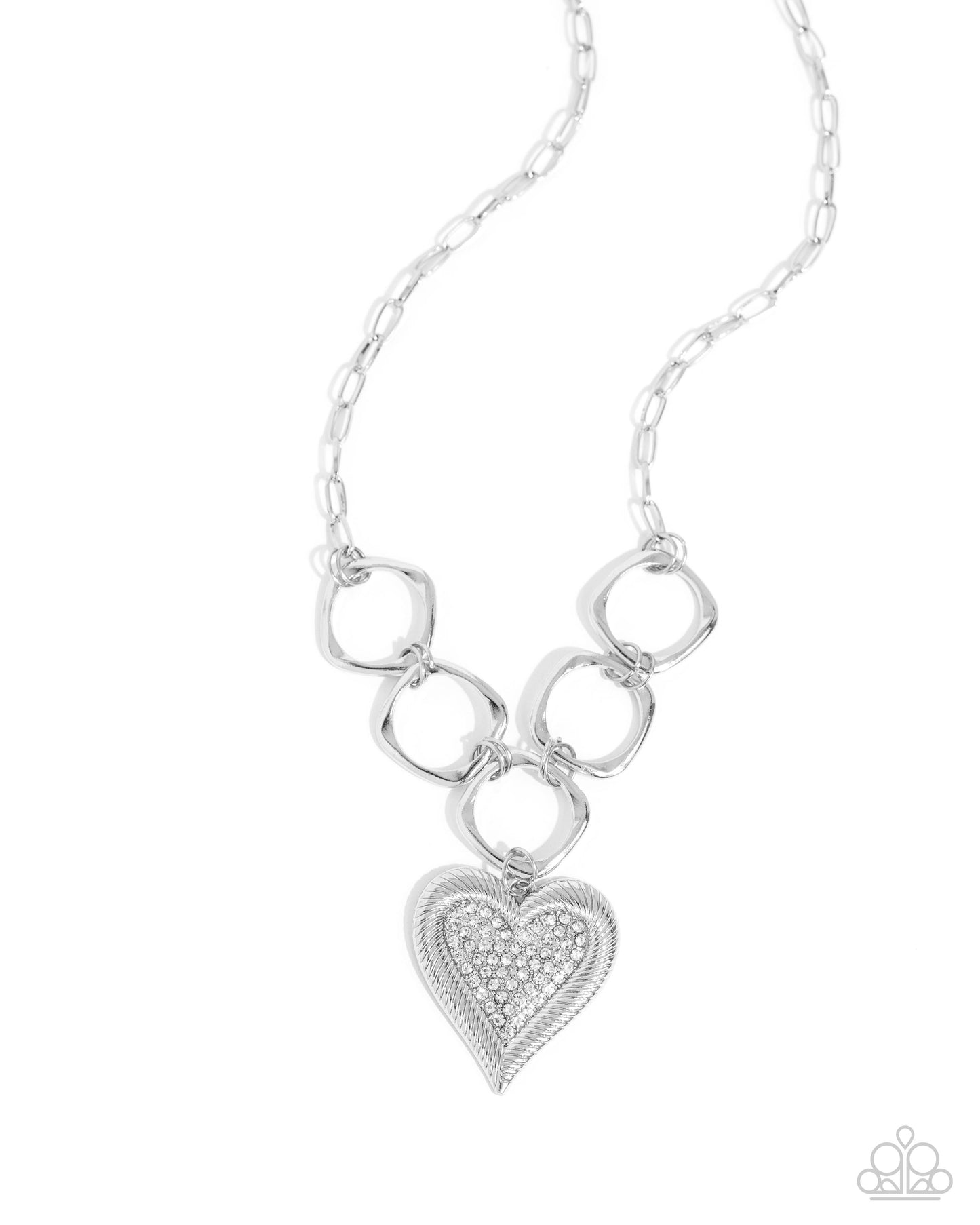 A Finishing Touch Focused Affection - White Heart Necklace