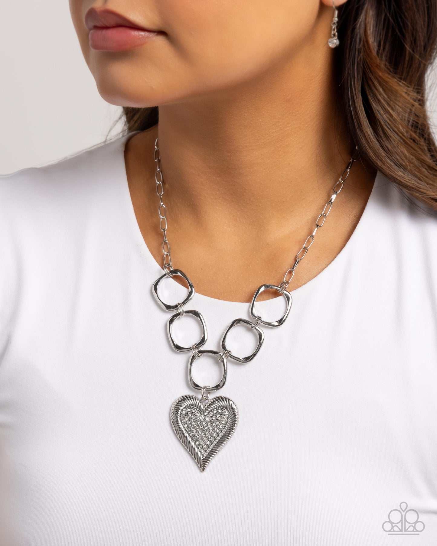 A Finishing Touch Focused Affection - White Heart Necklace