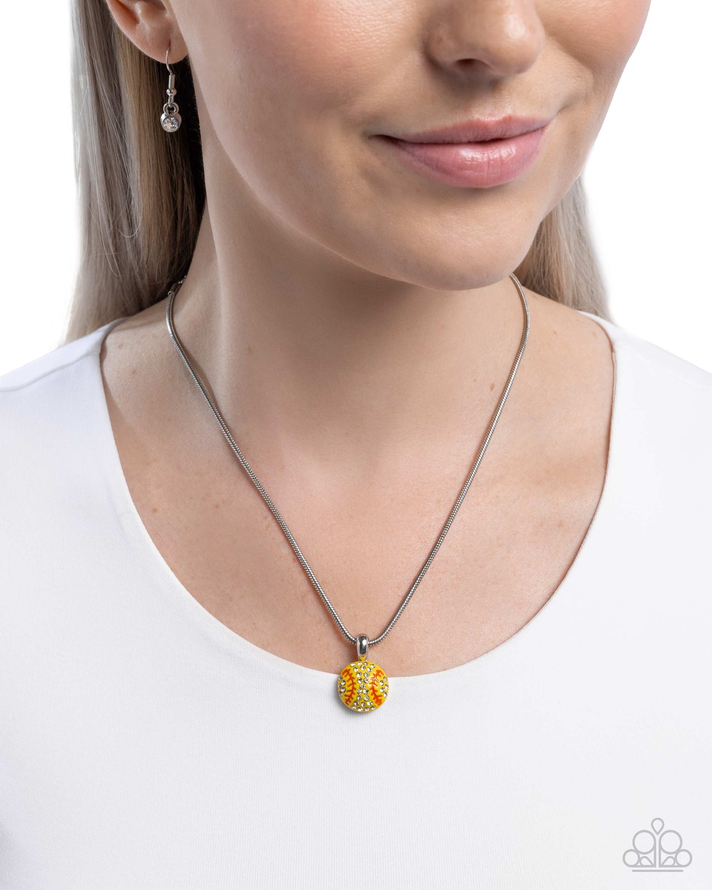 A Finishing Touch Throw a Softball - Yellow Necklace