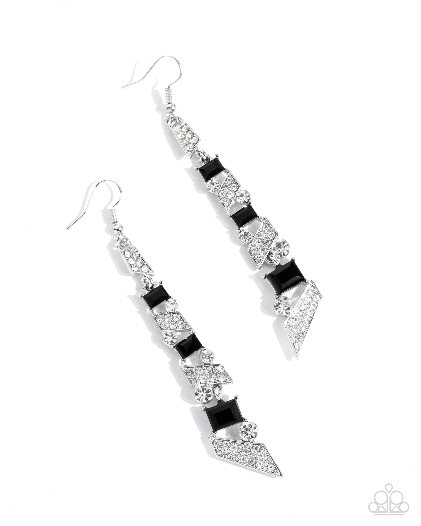 A Finishing Touch Cascading Cred - Black Earrings