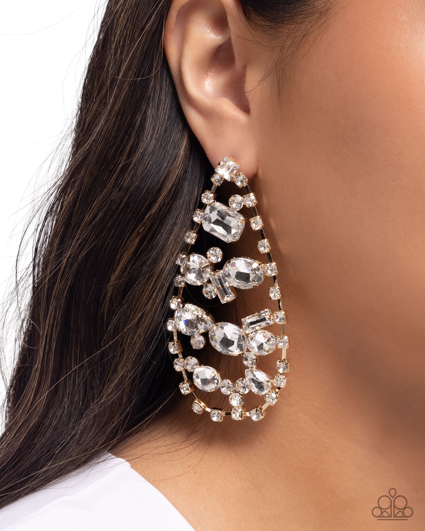 A Finishing Touch Giant Glitter - Gold Earrings