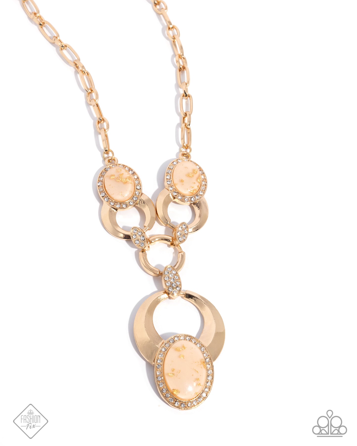 A Finishing Touch Spirited Softness - Gold Necklace and Feminine Flecks - Gold Bracelet 2pc Set