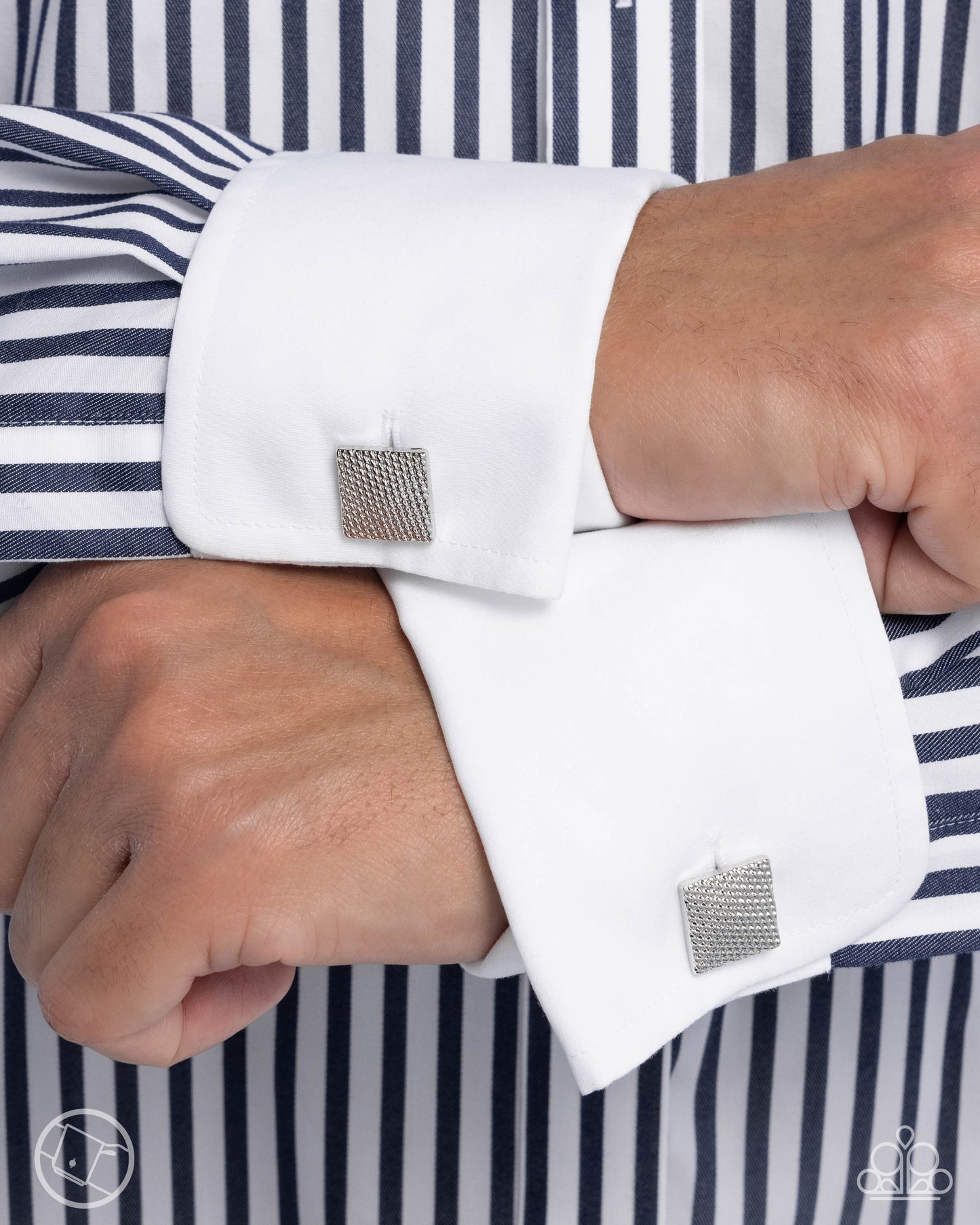 A Finishing Touch Shimmery Strength - Silver Cuff Link