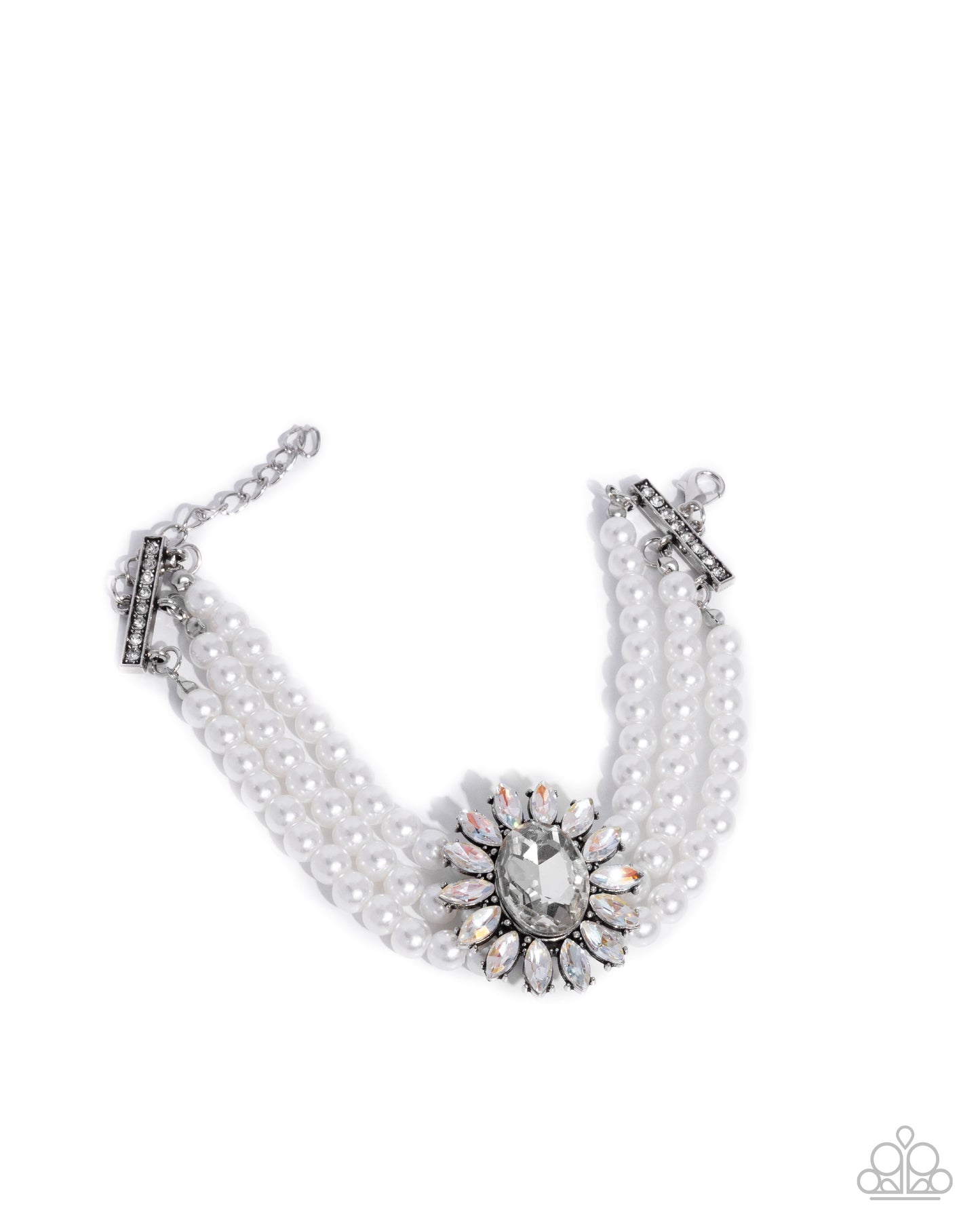 A Finishing Touch Conscious Chic - Opulent Observation & Perceptive Pearls - White Necklace & Bracelet 2 Piece Set - Complete Look