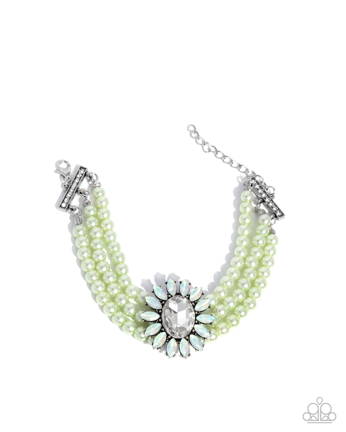 A Finishing Touch Conscious Chic - Opulent Observation & Perceptive Pearls - Green Necklace & Bracelet 2 Piece Set
