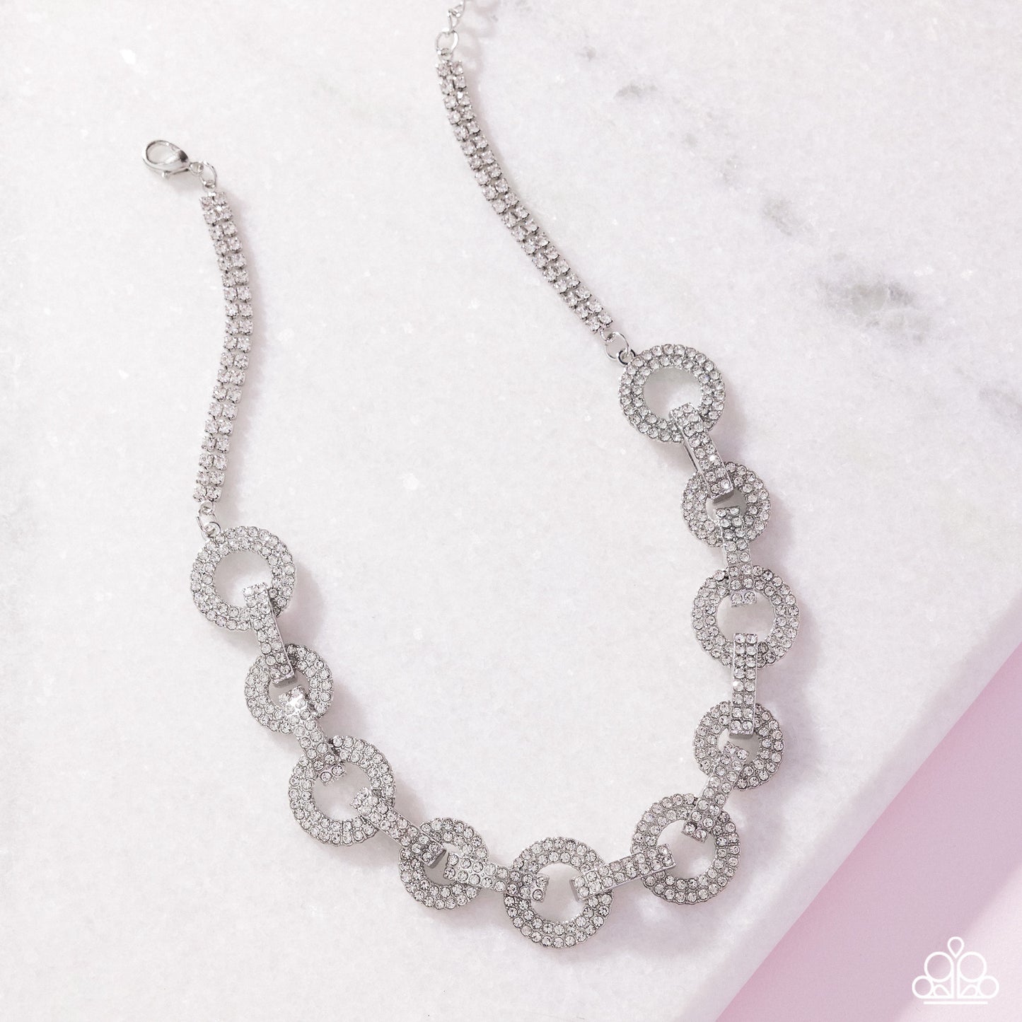 A Finishing Touch Elegant Embrace - White Necklace