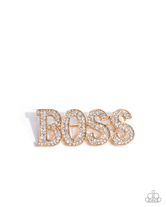 A Finishing Touch Blingy Boss - Gold Brooch