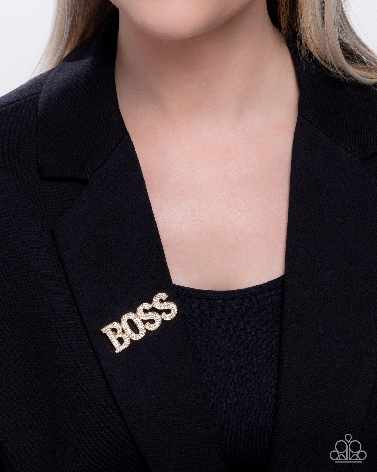 A Finishing Touch Blingy Boss - Gold Brooch