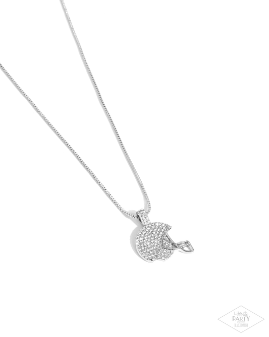 A Finishing Touch Touchdown Twinkle - White Football Necklace