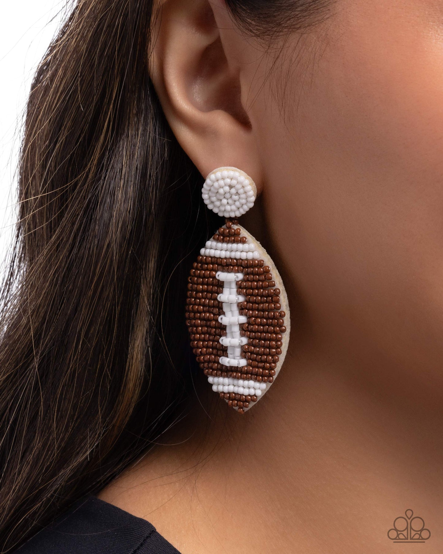 A Finishing Touch Football Fan - Brown Earrings