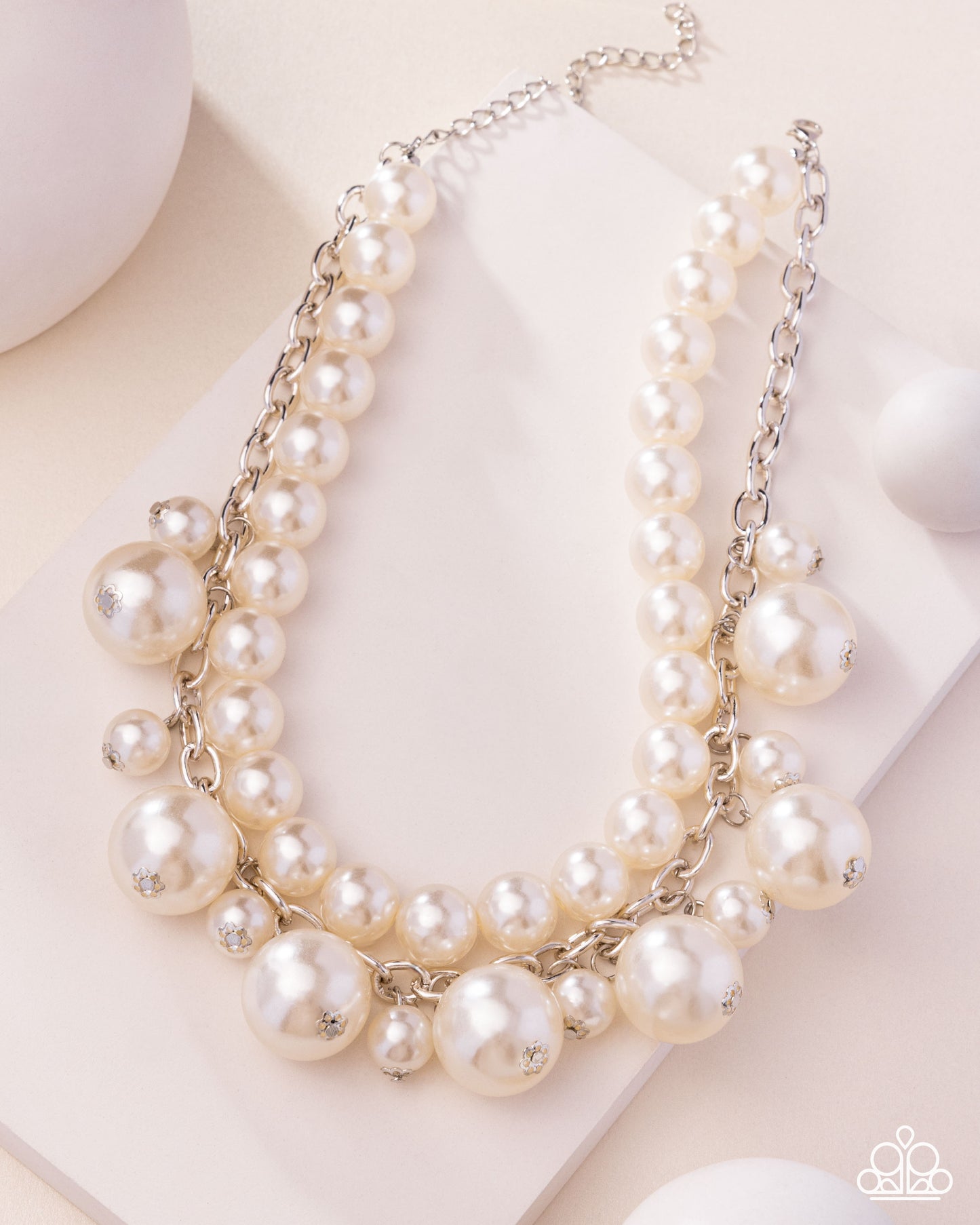 A Finishing Touch Sophisticated to the Max - White Necklace