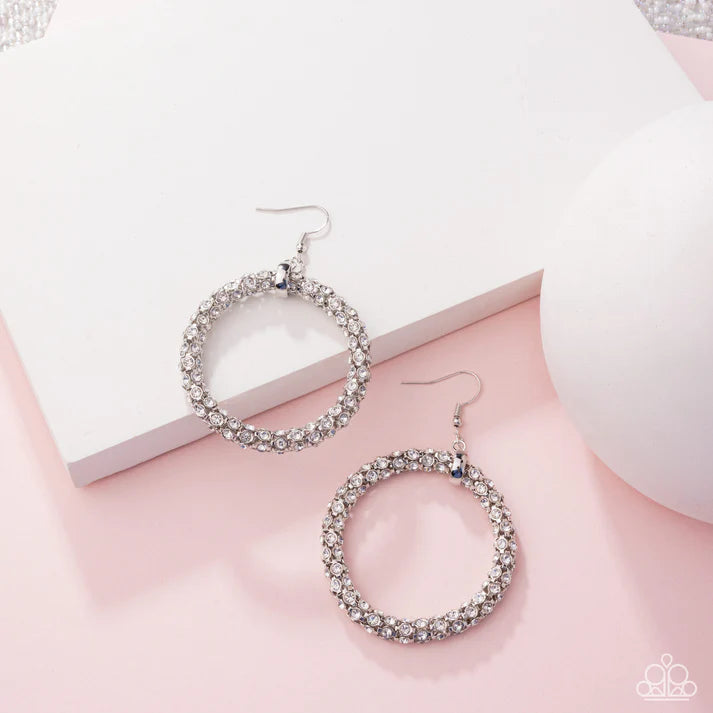 A Finishing Touch Breathtaking Beacon - White Earrings