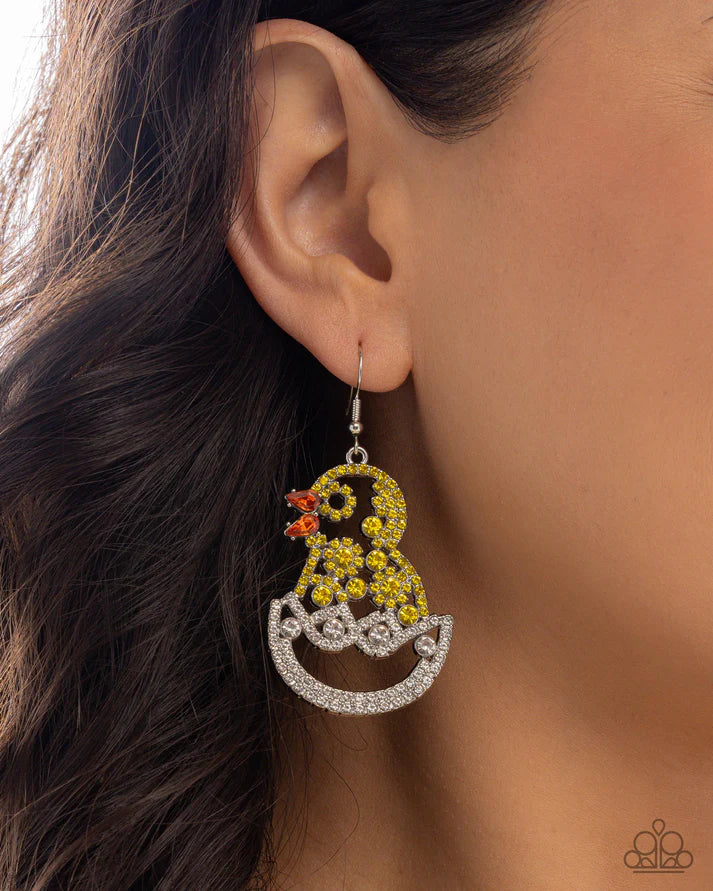 A Finishing Touch Chick Couture - Yellow Earrings