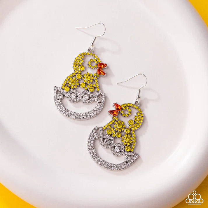 A Finishing Touch Chick Couture - Yellow Earrings