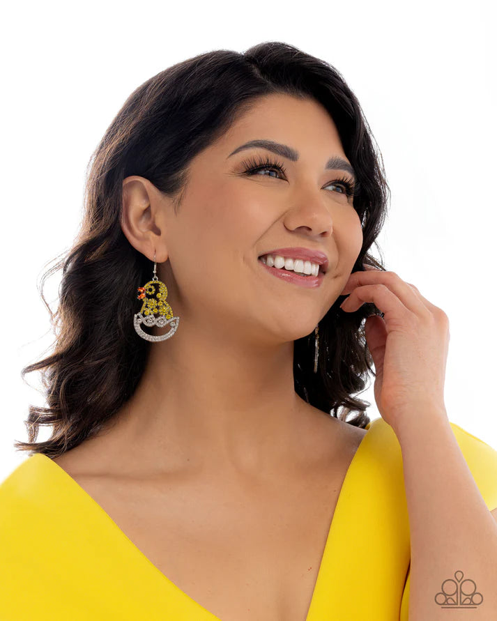 A Finishing Touch Chick Couture - Yellow Earrings