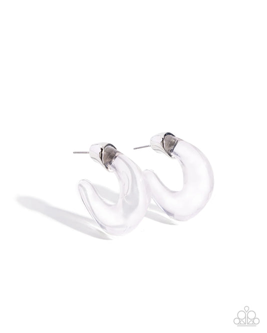 A Finishing Touch Clear Charm - White Earrings