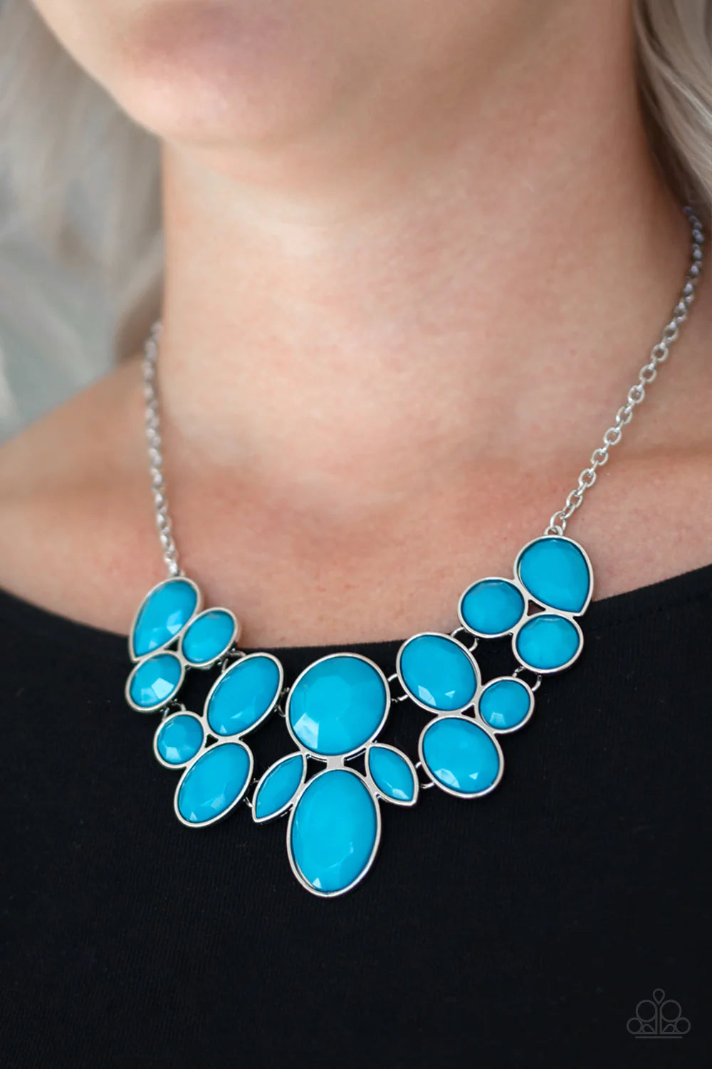 Bead Necklace - Paparazzi Demi Diva  - Blue Necklace Paparazzi jewelry image
