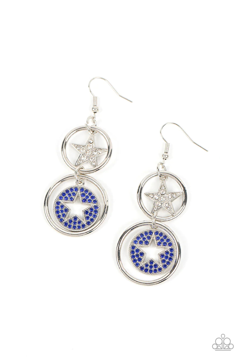 Paparazzi Liberty and SPARKLE for All - Blue Earrings
