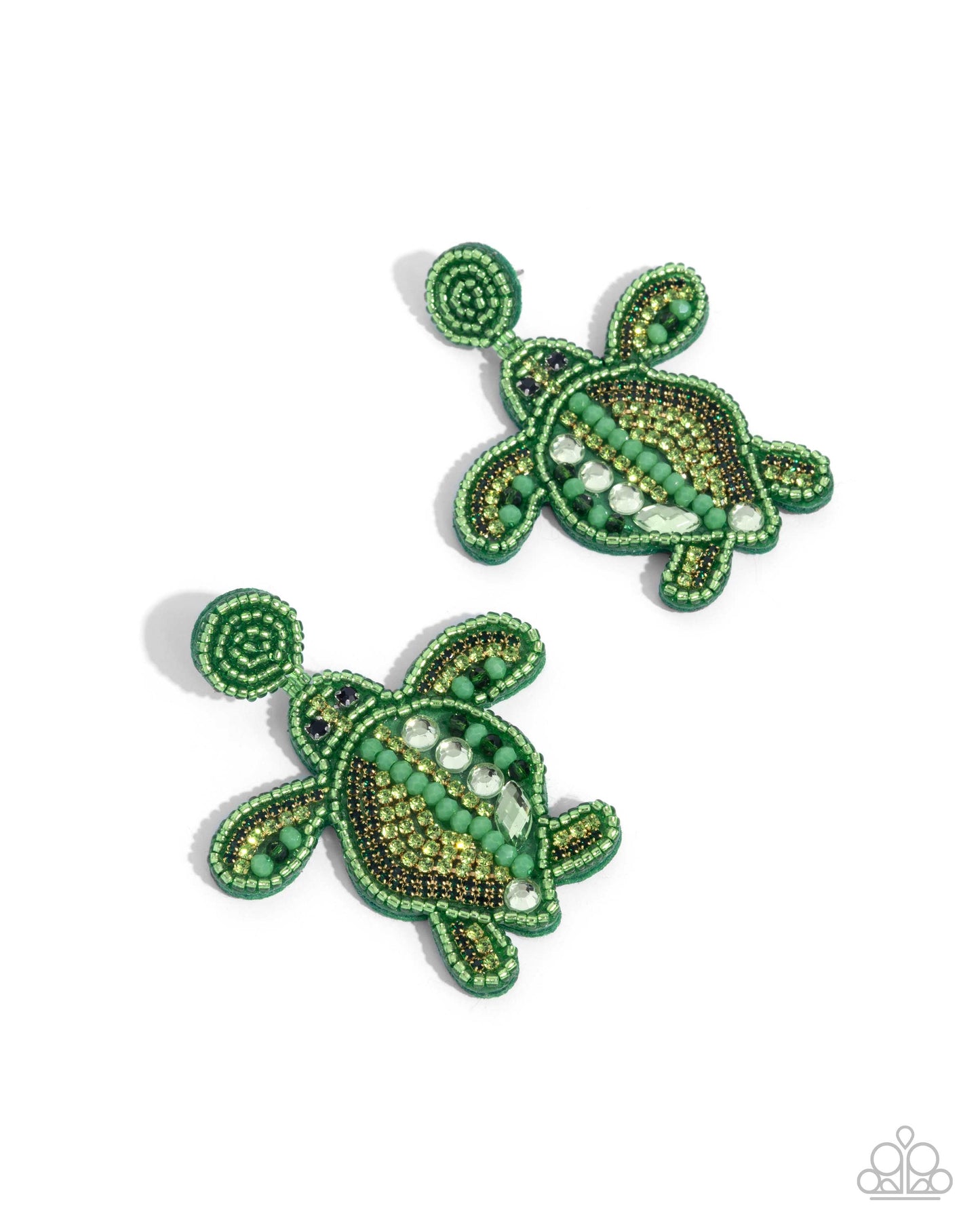 A Finishing Touch Turtle Tapestry - Green Earrings