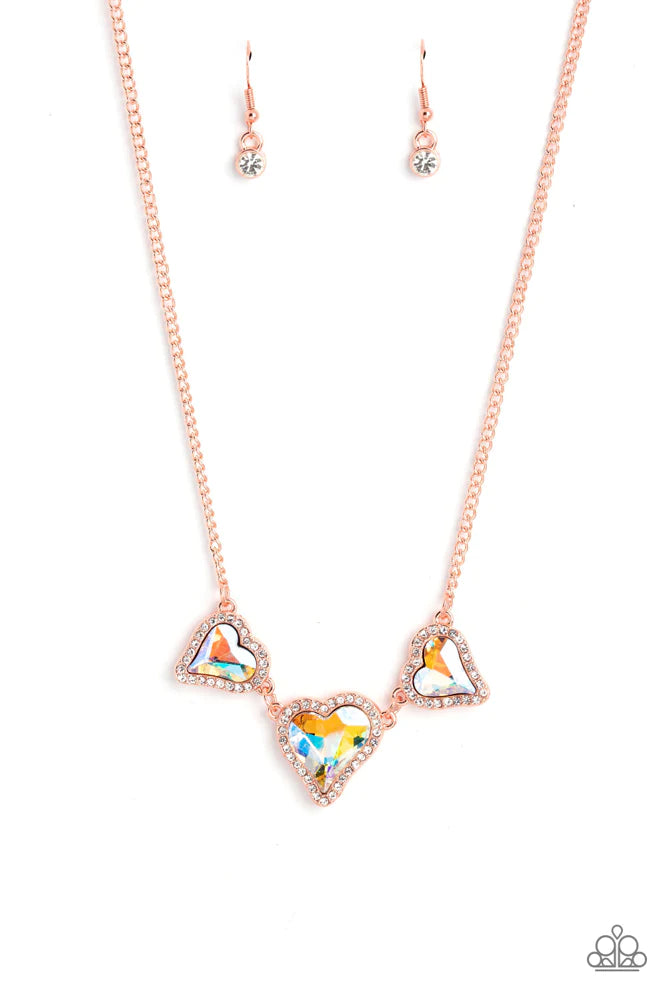 Gimme The Glitz - State of the Heart Copper Necklace - 3 Piece set Paparazzi jewelry image