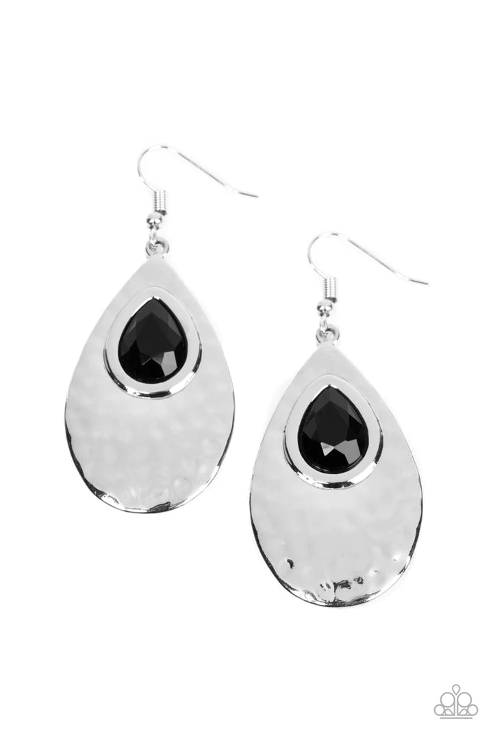 Paparazzi Tranquil Trove - Black Earring
