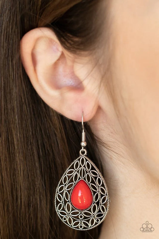 A Finishing Touch Fanciful Droplets - Red Earring