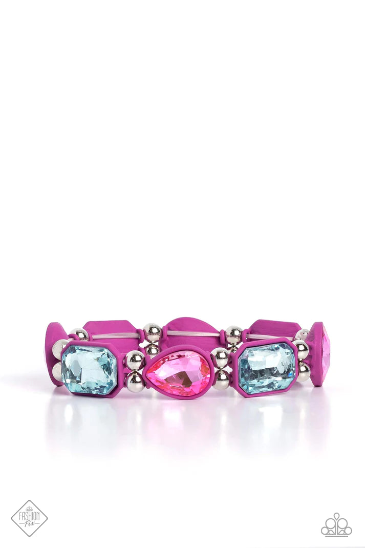 Stretch Bracelets - Paparazzi Transforming Taste - Pink Bracelet Paparazzi Jewelry Images 