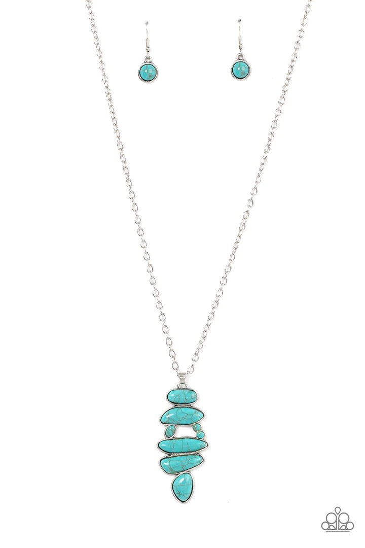 Long Necklaces - Turquoise Necklace - Paparazzi Mojave Mountaineer Paparazzi jewelry image