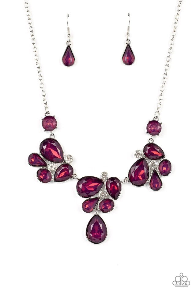 Elephant Necklace Earrings Ring Jewelry Set Purple February Birthstone –  Aurora Tears