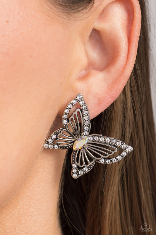 Paparazzi Wispy Wings - Multi Butterfly Earrings 