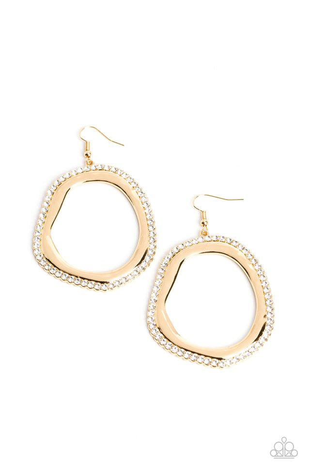 Paparazzi Scintillating Shareholder - Gold Earrings Paparazzi Jewelry Images 