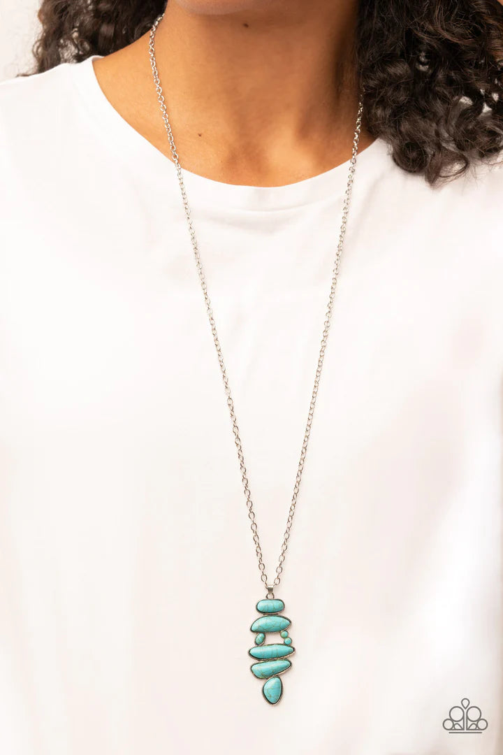 Long Necklaces - Turquoise Necklace - Paparazzi Mojave Mountaineer Paparazzi jewelry image