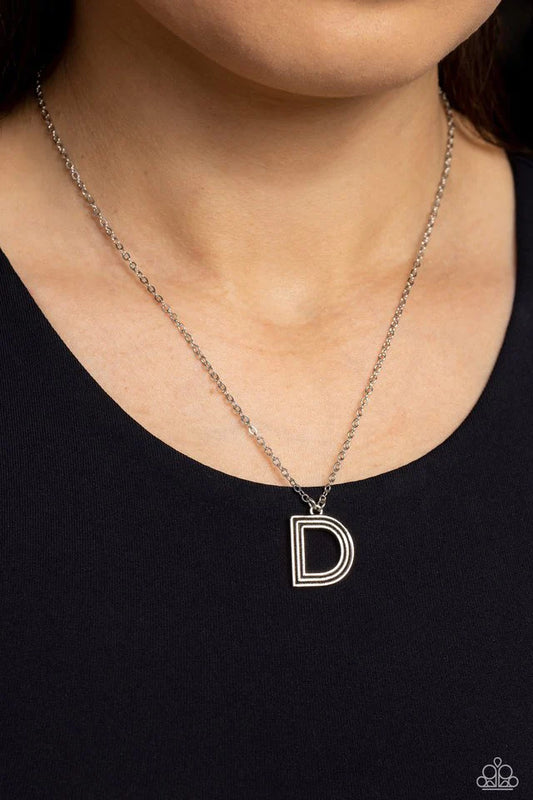 Paparazzi Leave Your Initials - Silver Necklace - D Necklace