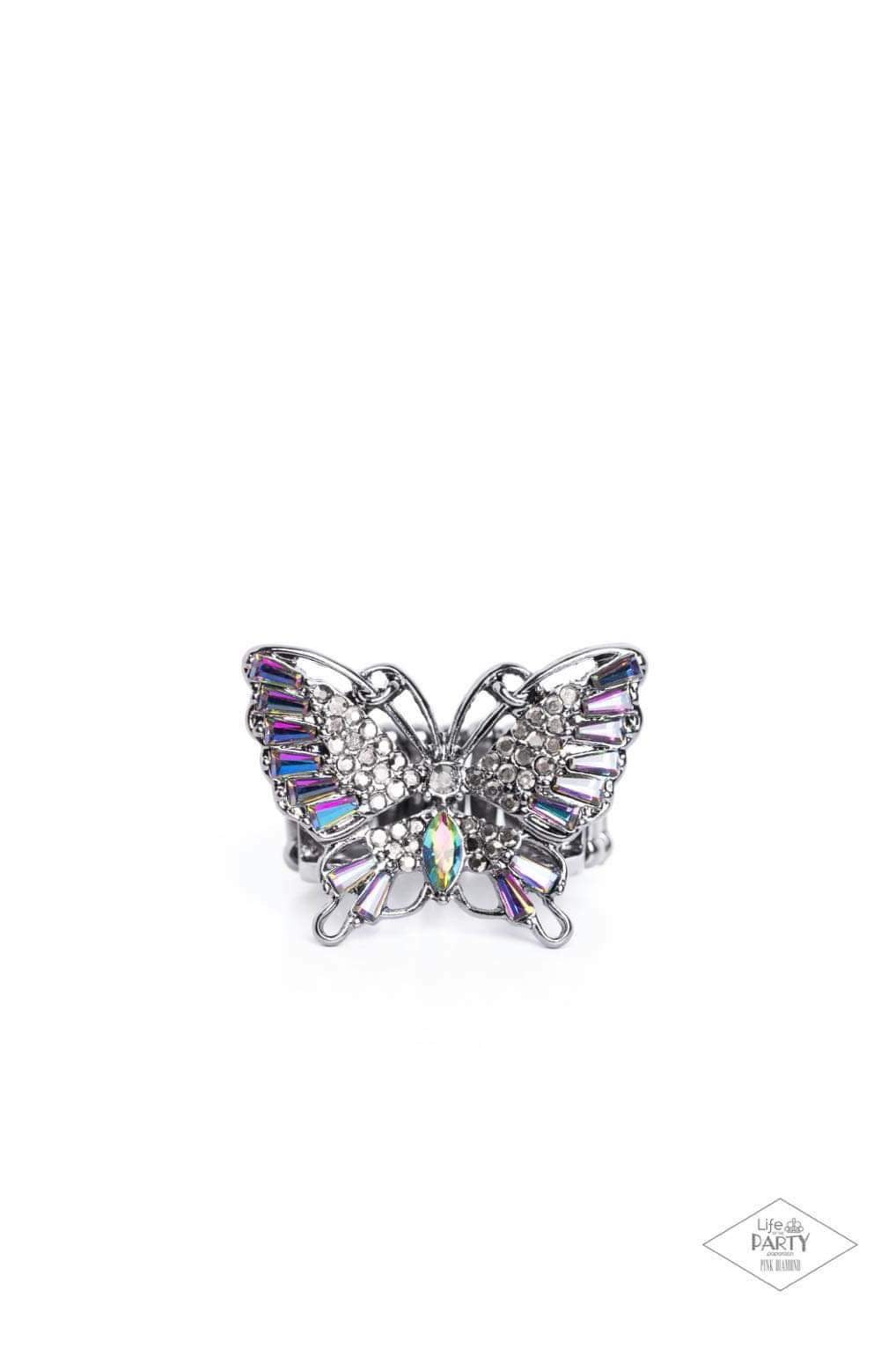 Butterfly Ring - Paparazzi Fearless Flutter - Multi Ring - Life of the Party Paparazzi Jewelry Images 