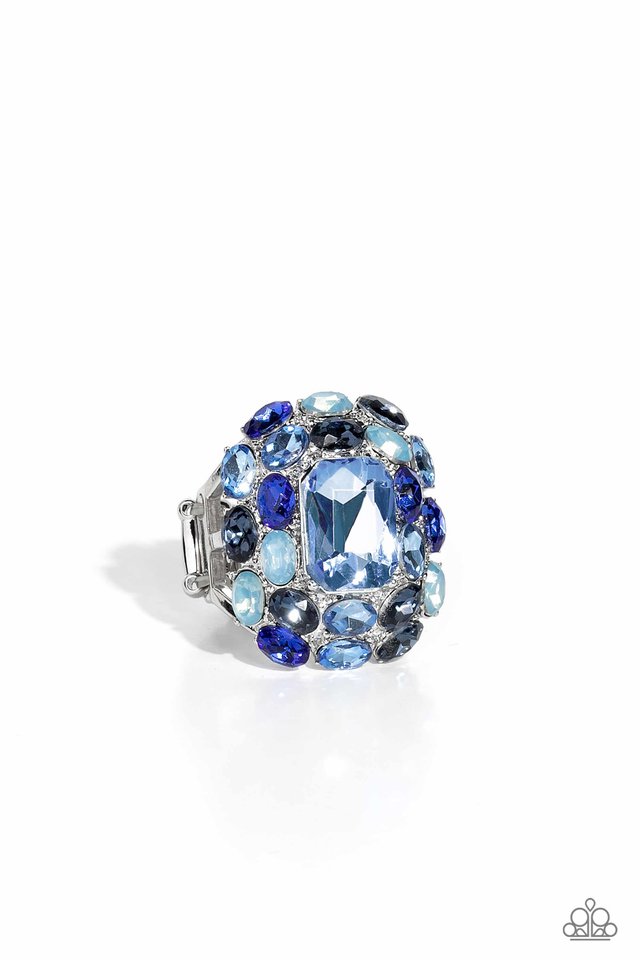 Perfectly Park Avenue - Blue Ring - Life of the Party - May 2023 Paparazzi jewelry image